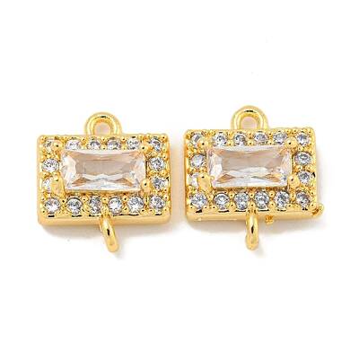 Brass Pave Clear Cubic Zirconia Connector Charms