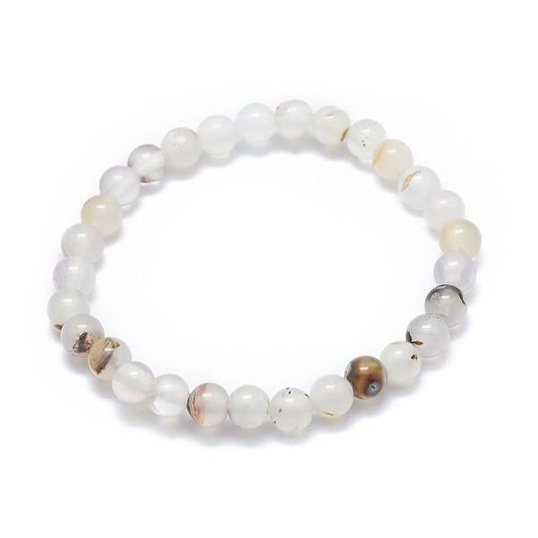 Natural Agate Bead Stretch Bracelets