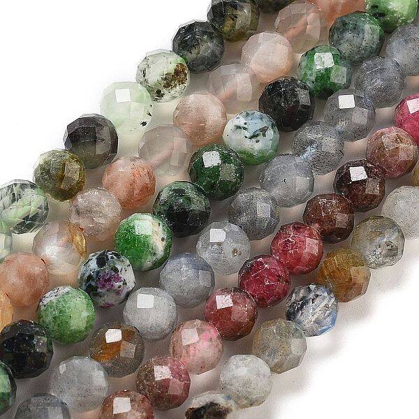 Natural Prehnite/Sunstone/Ruby Zoisite/Labradorite/Rhodonite Beads Strands