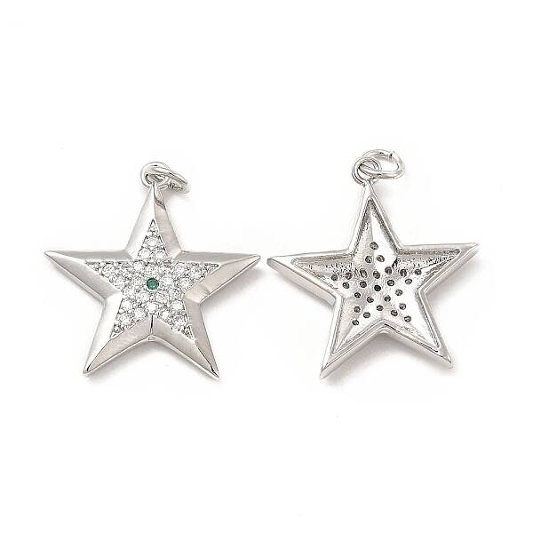 Brass Micro Pave Cubic Zirconia Pendants