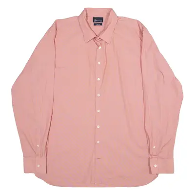 AQUASCUTUM Slim Fit Mens Plain Shirt Red Long Sleeve XL