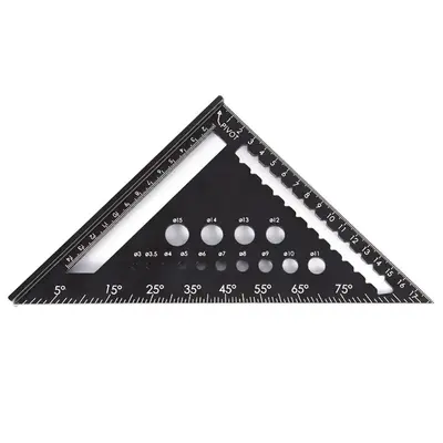 7 Inch Aluminum Alloy Triangle Ruler, Aluminum Alloy Carpenter Triangular Square, Measuring Tool for Engineering Design