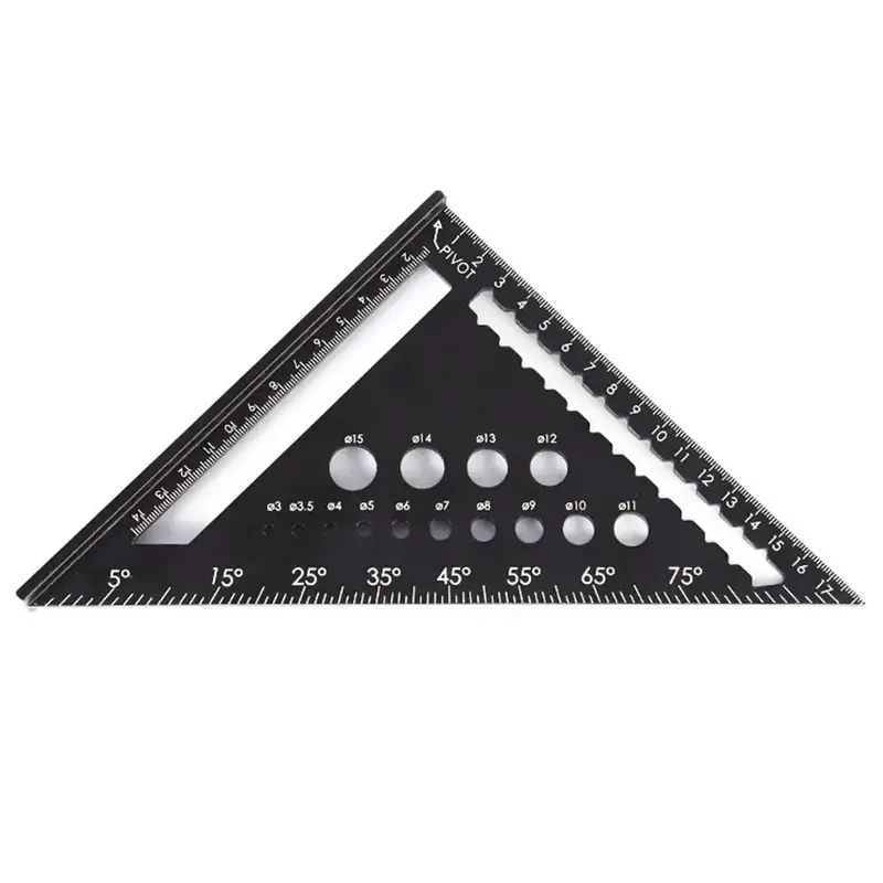 7 Inch Aluminum Alloy Triangle Ruler, Aluminum Alloy Carpenter Triangular Square, Measuring Tool for Engineering Design