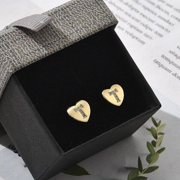 Rack Plating Brass Micro Pave Clear Cubic Zirconia Stud Earrings