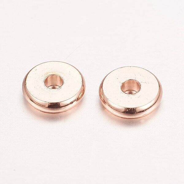 Real Rose Gold Plated Brass Spacer Beads