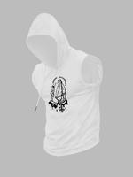 Men's Regular Fit Cross & Hand Print Hooded Tank Top, Casual Sleeveless Top for Daily Wear, Men's Clothes for All Seasons, Sw...