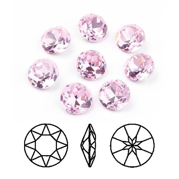 Pointed Back & Back Plated Glass Rhinestone Cabochons