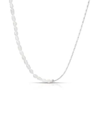 Assunta Gemstone Necklace | Metal Color: Silver | Gemstone: Freshwater Pearl