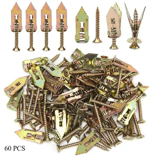 180 PCS Self-Drilling Drywall Anchors and Screws Kit, 12x30mm, No Pre-Drilling Needed, Supports Up to 66 lbs, Ideal for Home ...