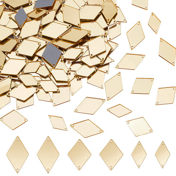 300Pcs 3 Styles Rhombus Acrylic Mirror Sew on Rhinestone