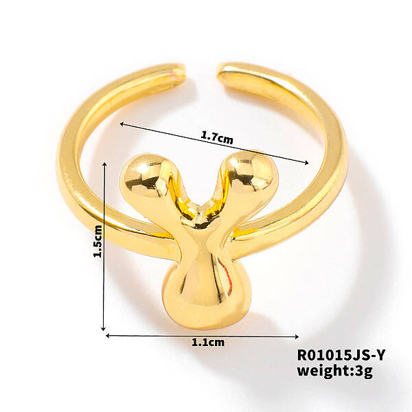 Fashionable Letter Brass Open Cuff for Women