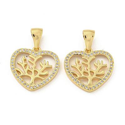 Brass Micro Pave Clear Cubic Zirconia Pendants