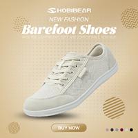 HOBIBEAR Barefoot Shoes for Women Men Zero Drop Sole Wide Toe Box Walking Sneakers