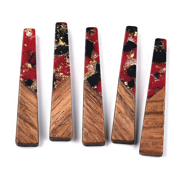Transparent Resin & Walnut Wood Pendants