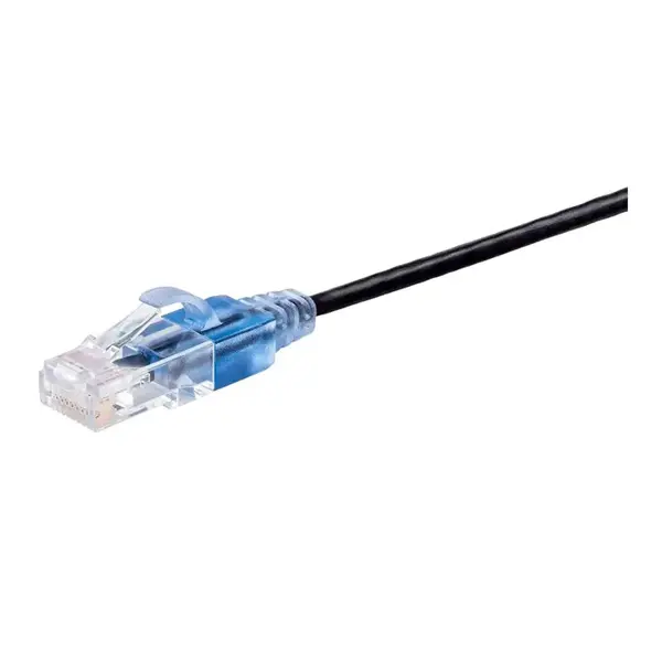 44506 Monoprice Cat6A Ethernet Patch Cable SlimRun UTP 30AWG 10G Pure Bare Copper Snagless RJ45 10ft Black