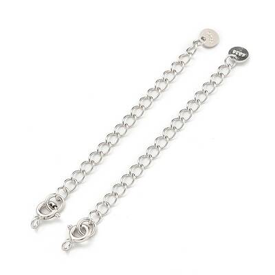 Rhodium Plated 925 Sterling Silver Chain Extender