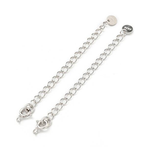 Rhodium Plated 925 Sterling Silver Chain Extender
