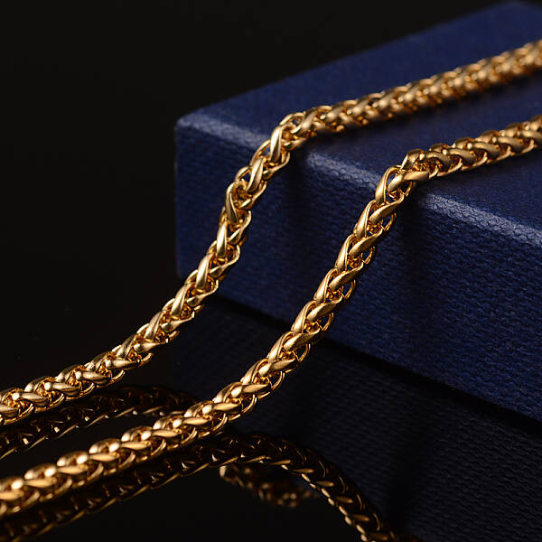 3.28 Feet Ion Plating(IP) 304 Stainless Steel Wheat Chains