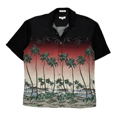Pierre Cardin Graphic Hawaiian Shirt - Large Multicoloured Viscose