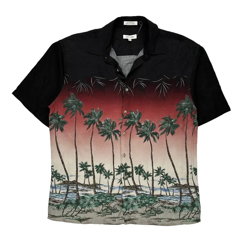 Pierre Cardin Graphic Hawaiian Shirt - Large Multicoloured Viscose