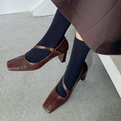 CHIKO Adira Square Toe Chunky Heels Mary Jane Shoes