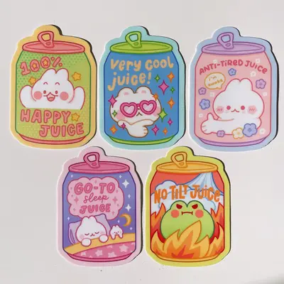 Funny Juice Waterproof Vinyl Stickers