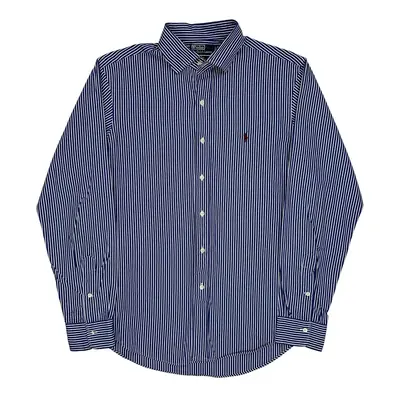 Regent Polo By Ralph Lauren Striped Shirt - Large Blue Cotton