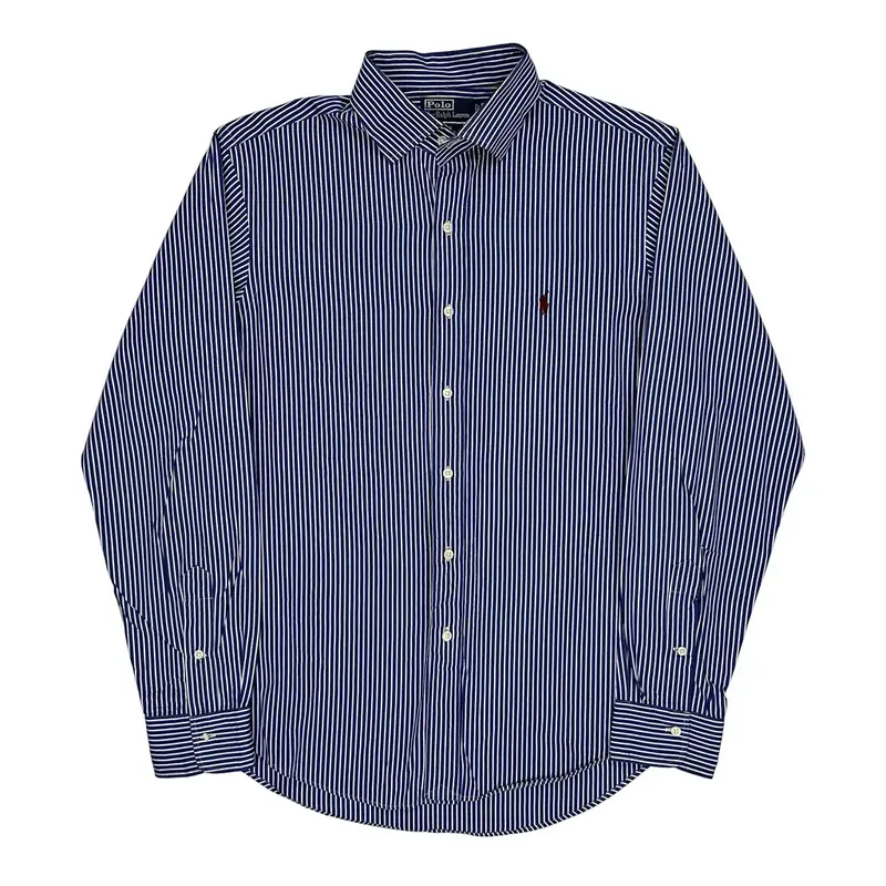 Regent Polo By Ralph Lauren Striped Shirt - Large Blue Cotton