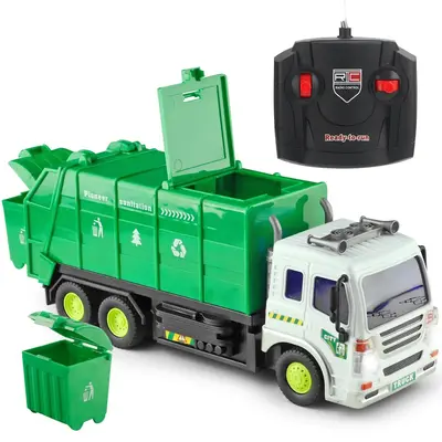 LED Light Remote Control Excavator and Garbage Truck Toys - Great for Young Builders, Construction Play, and Imaginative Adve...