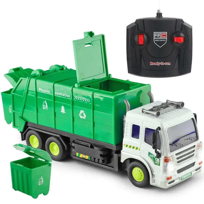 LED Light Remote Control Excavator and Garbage Truck Toys - Great for Young Builders, Construction Play, and Imaginative Adve...