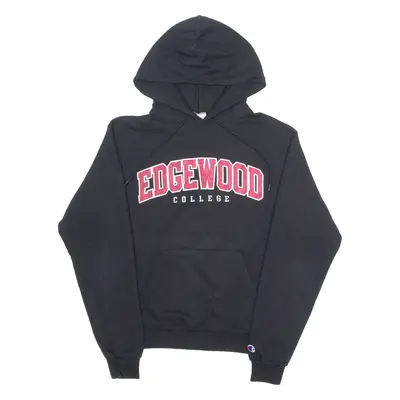 CHAMPION Edgewood College Mens Black Hoodie USA S