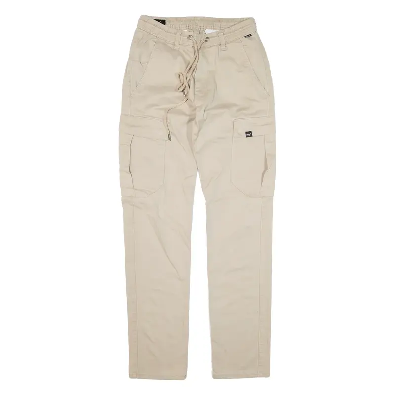 REELL Cargo Trousers Beige Slim Straight Womens W25 L30