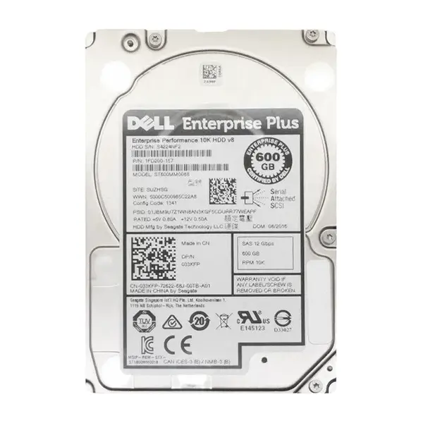 033KFP Dell 600GB 6Gb/s SAS 10000 2.5-inch 64MB Hard Drive