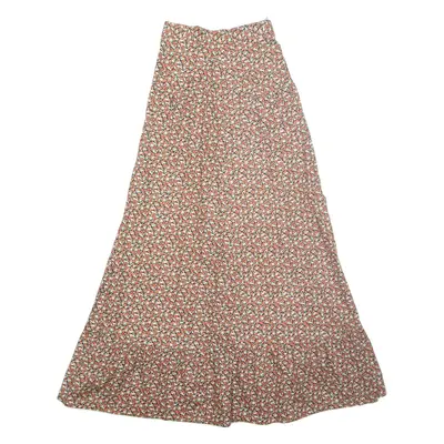 Womens Flare Skirt Red Long Floral S