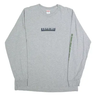 SUPREME Mens T-Shirt Grey Long Sleeve L