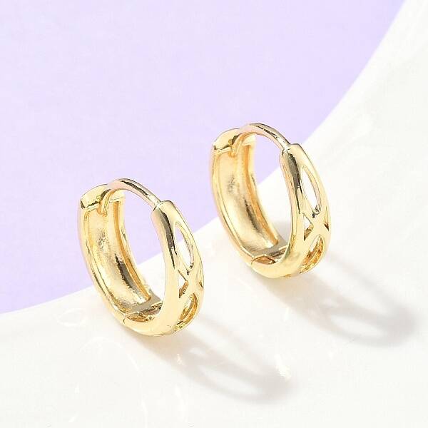 Hollow Brass Hoop Earrings