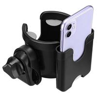 Universal cup holder, adjustable outdoor cup holder with mobile phone holder, suitable for wheelchairs, walkers, bicycles, sc...