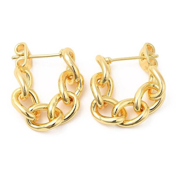 Rack Plating Brass Chain Ear Studs for Women