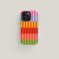 Colorful Striped Pattern Phone Case, Stylish Phone Protective Cover, Phone Accessory Compatible with iPhone 11 12 13 14 15 Pr...