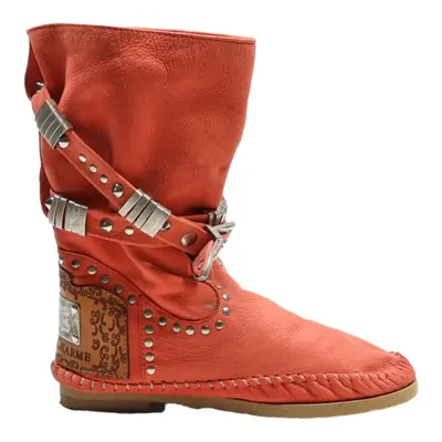 KARMA OF CHARME High Boots Pink Leather Womens UK 3