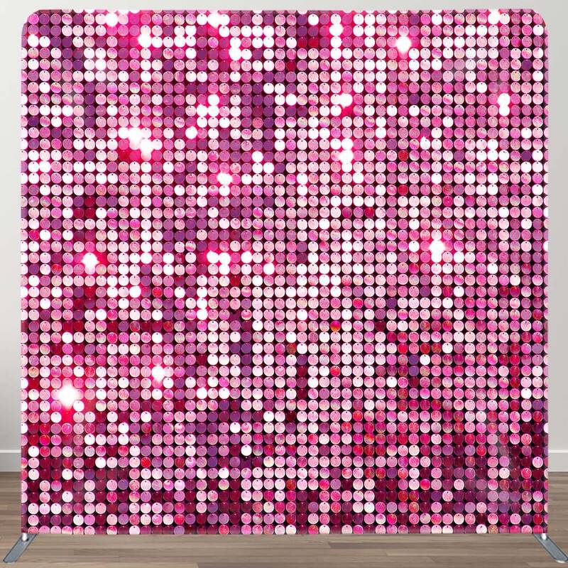 Aperturee Hot Pink Sparkle Sequins Party Pillow Case Backdrop, 6X6FT(1.8X1.8M), 111 USD, DSZYHD6I45-F