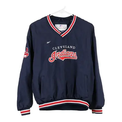 Age 11-12 Cleveland Indians Reebok MLB Windbreaker - Medium Navy Polyester