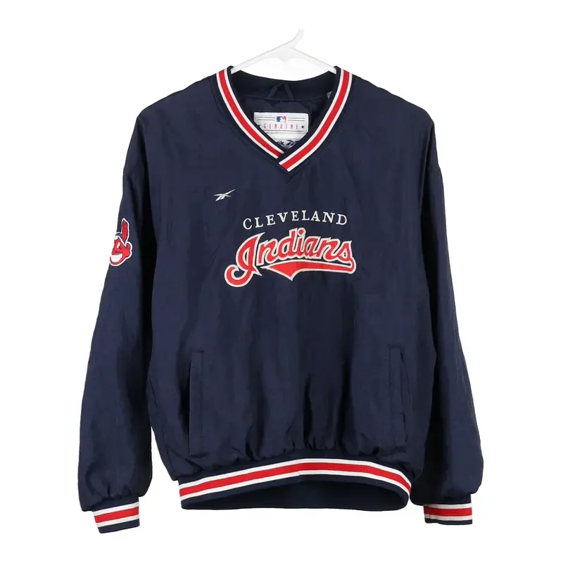 Age 11-12 Cleveland Indians Reebok MLB Windbreaker - Medium Navy Polyester