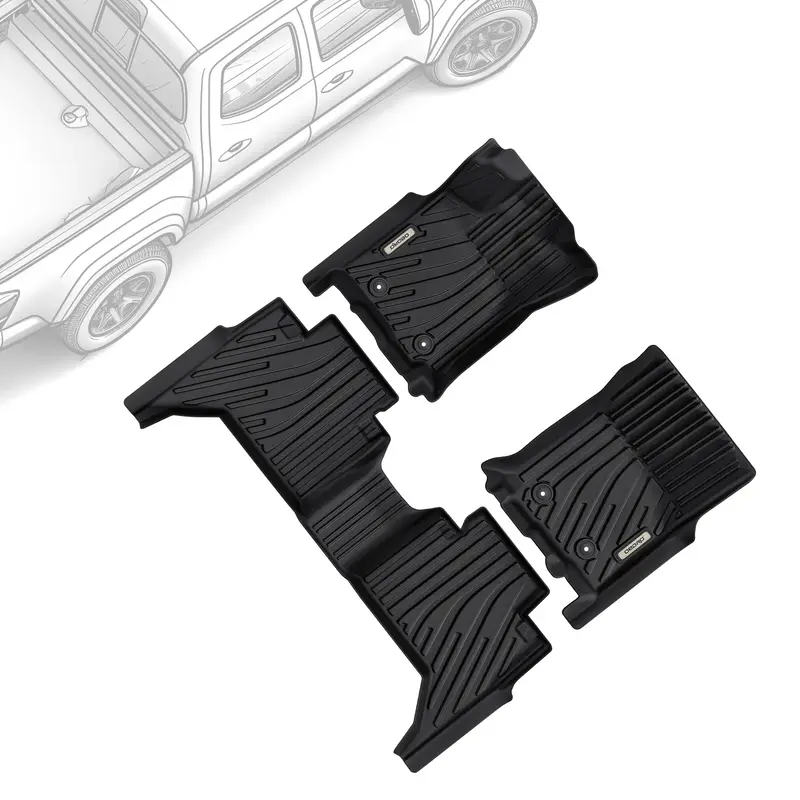 OEDRO Floor Mats Fit for Toyota Tacoma 2016-2023 (Only for Double Cab & Automatic), All Weather TPE Tacoma Floor Liner Front ...