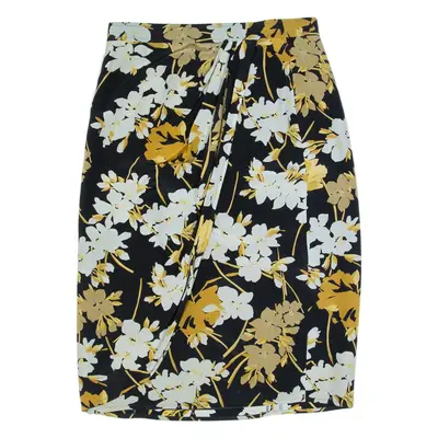 VALENTINO Womens Straight Skirt Black Knee Length Silk Floral UK 10