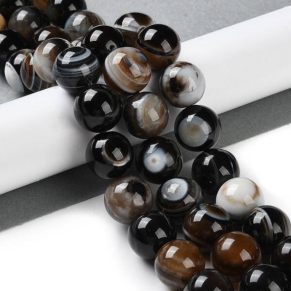 Natural Eye Agate Beads Strands