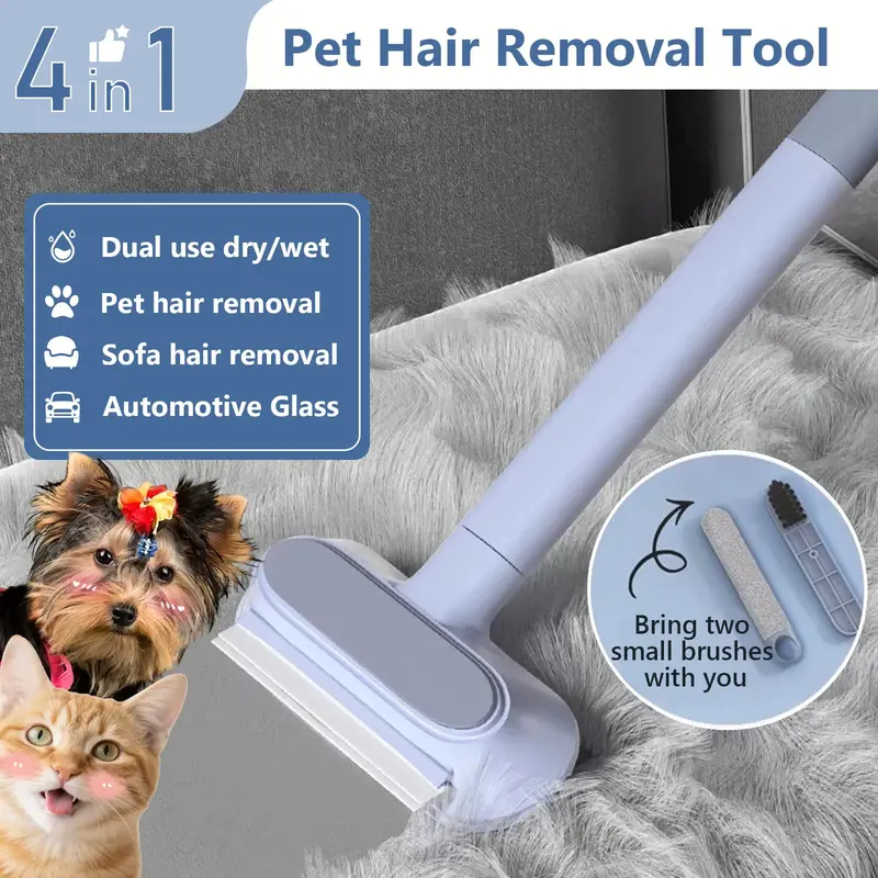 4 in 1 Pet Hair Remover,cat stuff,Washable,Multi-functional,Reusable,Gentle on Furniture,Effective on Carpets,Clothing,Beddin...