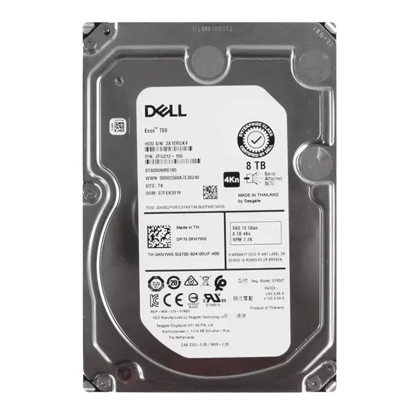 0KNYW0 Dell 8TB 12Gb/s SAS 7200 3.5-Inch Hard Drive