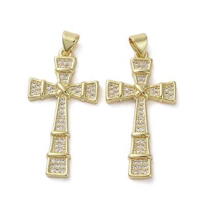 Brass Micro Pave Clear Cubic Zirconia Pendants