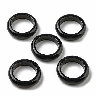 Natural Obsidian Plain Band Ring for Women